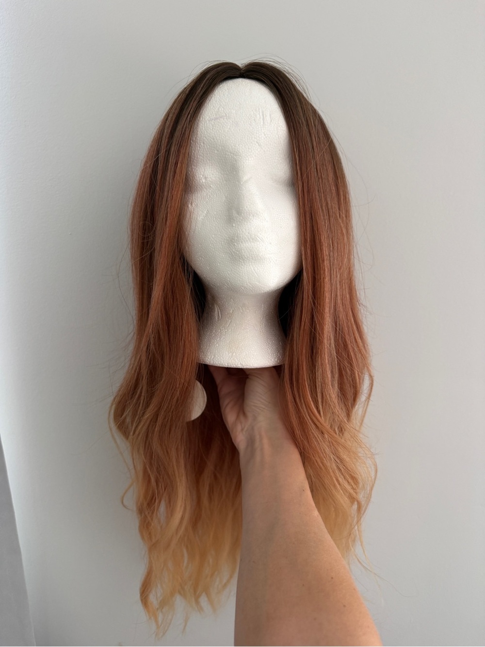 Copper Ombre Long Women's Wig - Copper Orange to Blonde